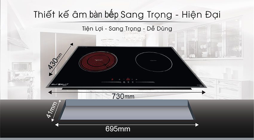 Bếp đôi điện từ hồng ngoại Eurosun EU-TE269S - Hàng chính hãng