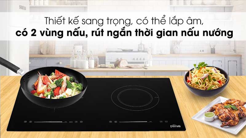 Thiết kế của Bếp đôi điện từ hồng ngoại Ferroli IC4200DD