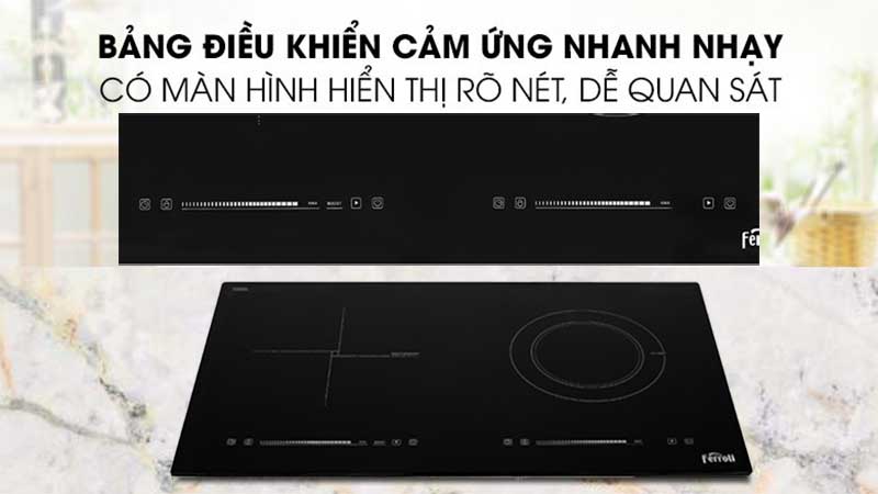 Bảng điều khiển của Bếp đôi điện từ hồng ngoại Ferroli IC4200DD