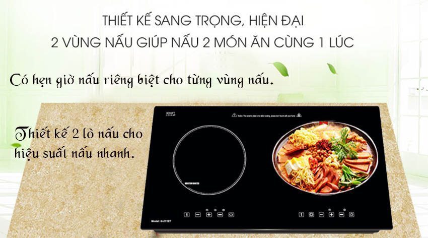Chức năng của Bếp đôi điện từ hồng ngoại Giovani G-211ET