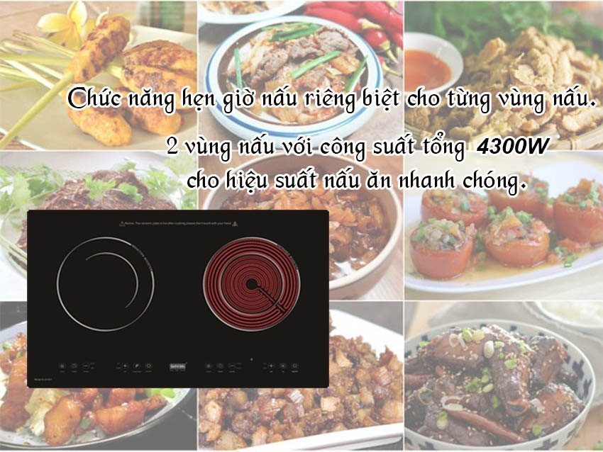Bếp đôi điện từ hồng ngoại Giovani G-231ET - Hàng chính hãng