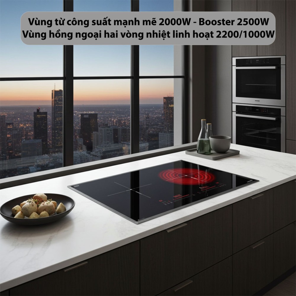Bếp đôi điện từ hồng ngoại GrandX GX-E677SE - Hàng chính hãng