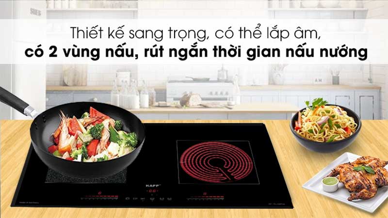 Bếp đôi điện từ hồng ngoại Kaff KF-FL108 PLUS (Made in Germany) - Hàng chính hãng