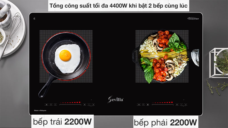 Công suất của Bếp đôi điện từ hồng ngoại Sevilla SV-MB01S