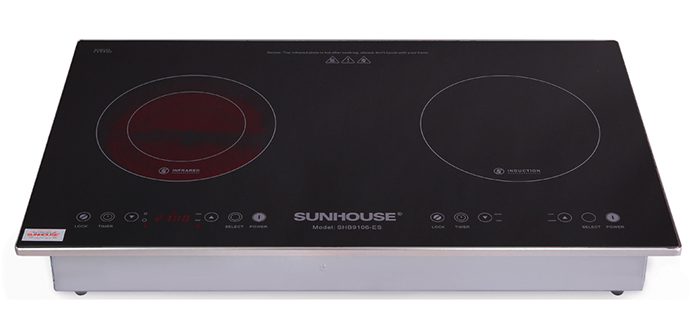 Bếp đôi điện từ hồng ngoại Sunhouse SHB9106-ES - Hàng chính hãng