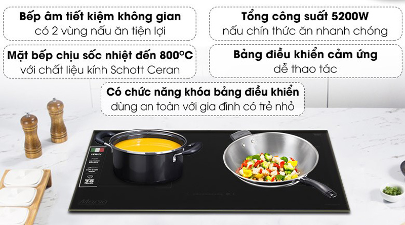 Bếp đôi điện từ hồng ngoại Sunhouse Mama APB9986 - Hàng chính hãng