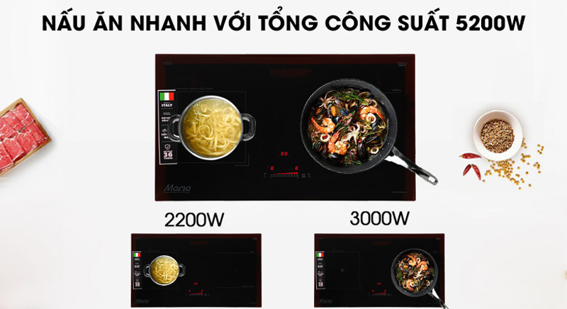 Bếp đôi điện từ hồng ngoại Sunhouse Mama APB9986 - Hàng chính hãng