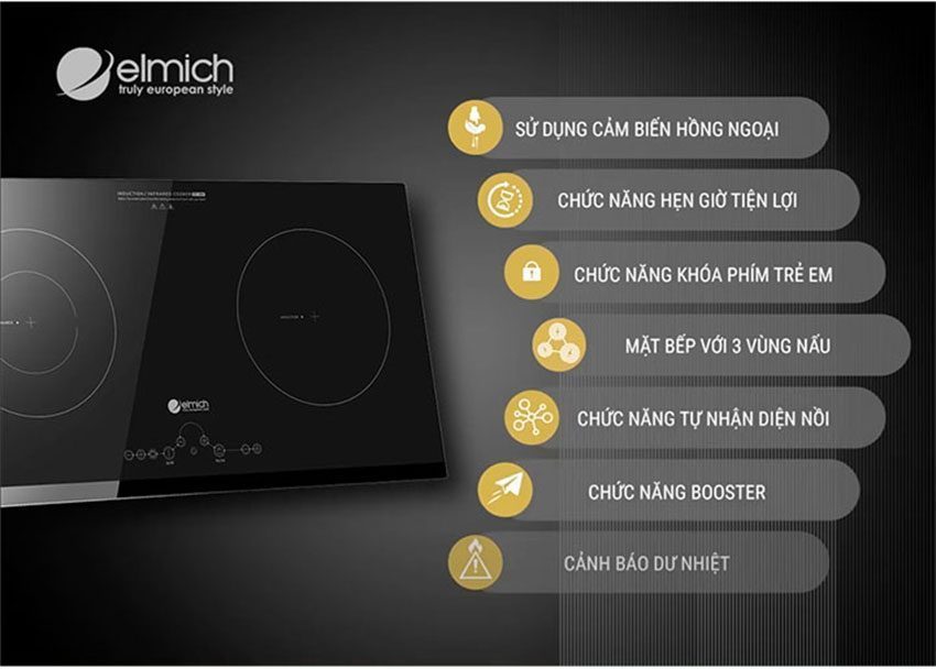 Bếp đôi hỗn hợp Elmich ICE-3489 - Hàng chính hãng
