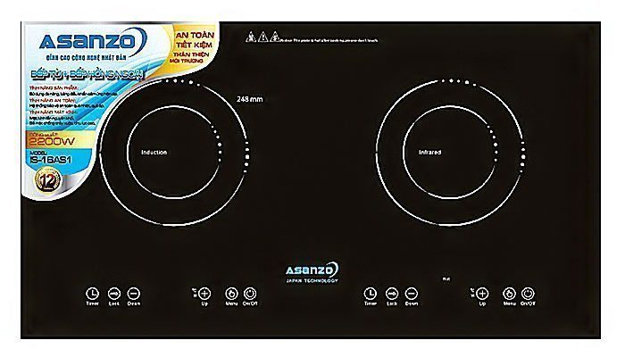 Bếp đôi hồng ngoại điện từ Asanzo IS-16AS1 - Hàng chính hãng