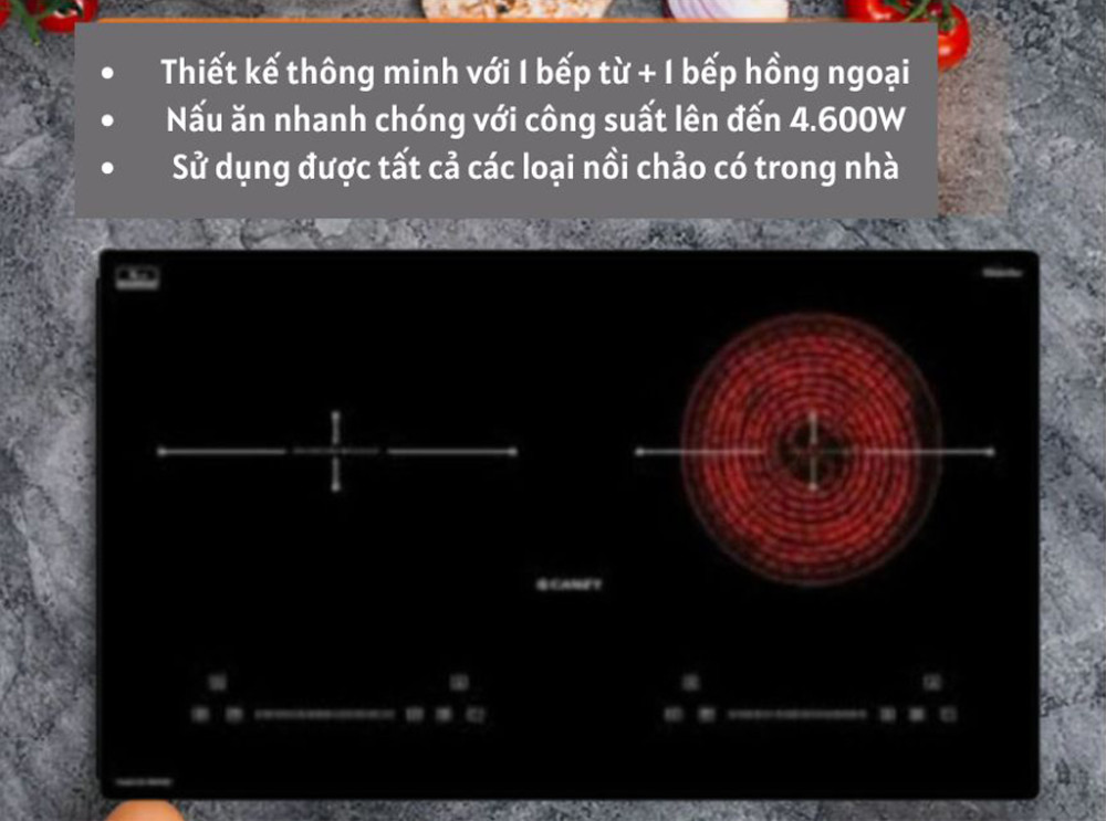 Bếp đôi hồng ngoại điện từ Canzy CZ-SG001H - Hàng chính hãng