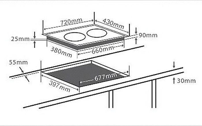 Bếp đôi hồng ngoại điện từ Chef's EH-MIX321 - Hàng chính hãng