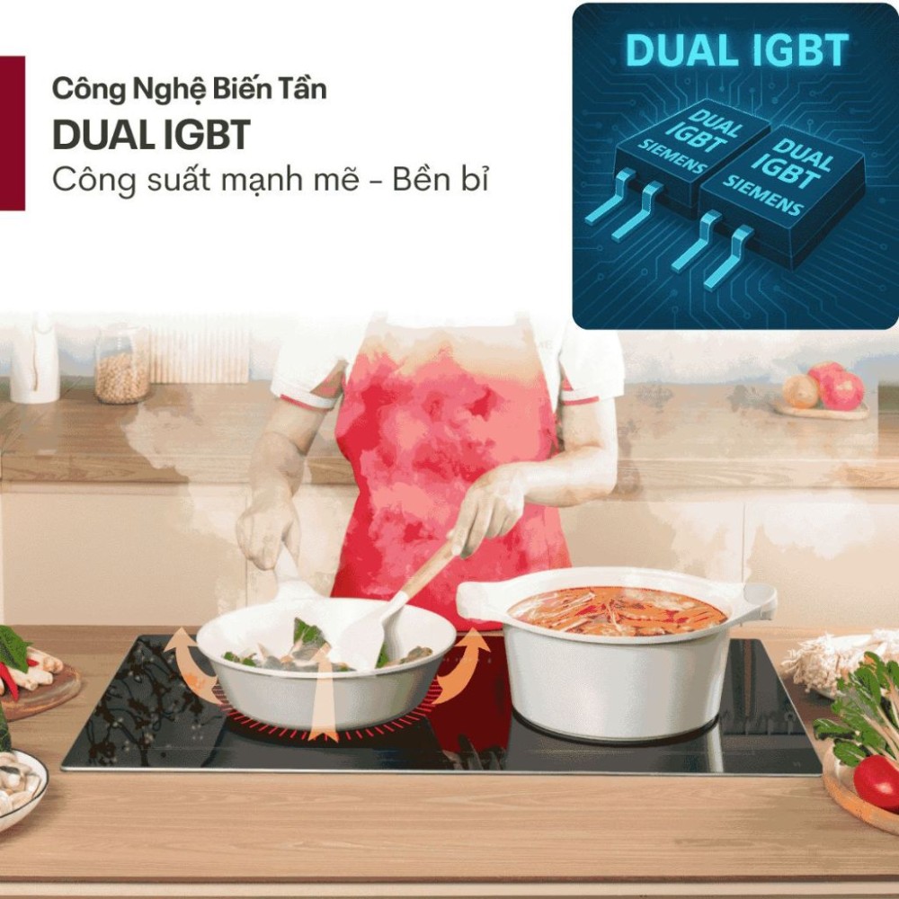 Bếp đôi hồng ngoại điện từ Fujihome IC2519 - Hàng chính hãng