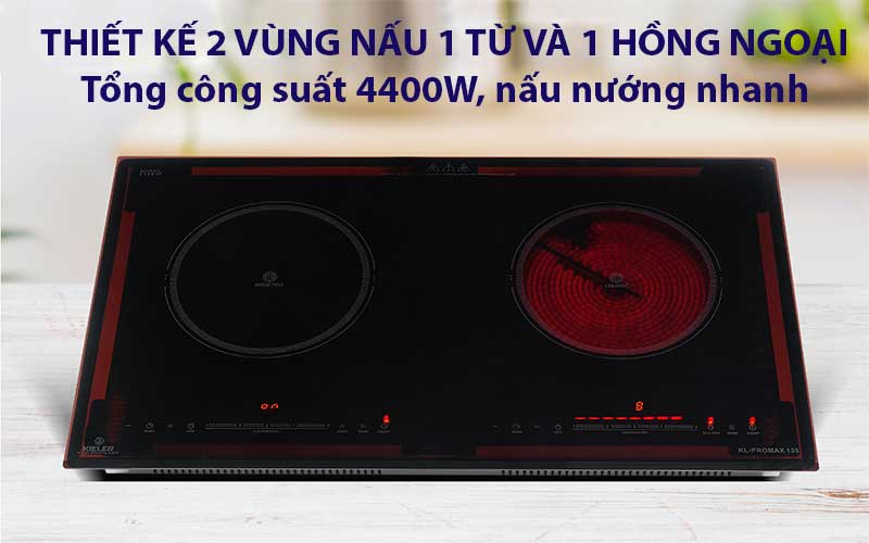 Bếp đôi hồng ngoại điện từ Inverter Kieler KL-PROMAX135 - Hàng chính hãng