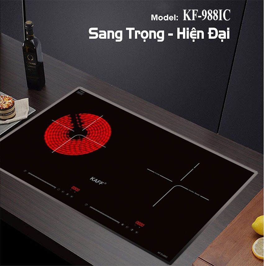 Bếp đôi hồng ngoại điện từ Kaff KF-988IC - Hàng chính hãng