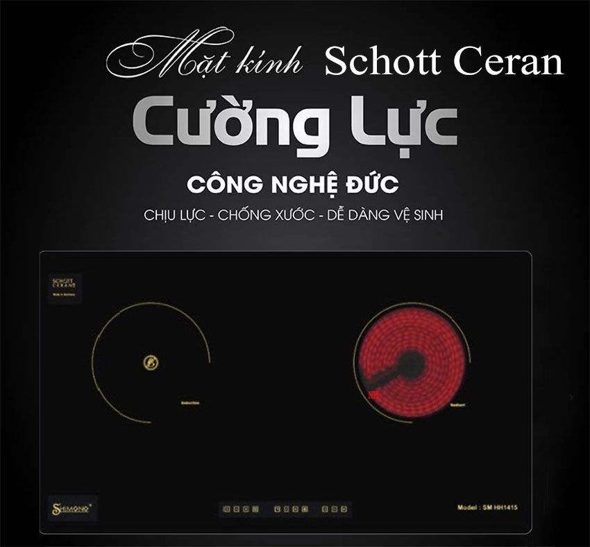 Bếp đôi hồng ngoại điện từ Shimono SMHH1415 - Hàng chính hãng