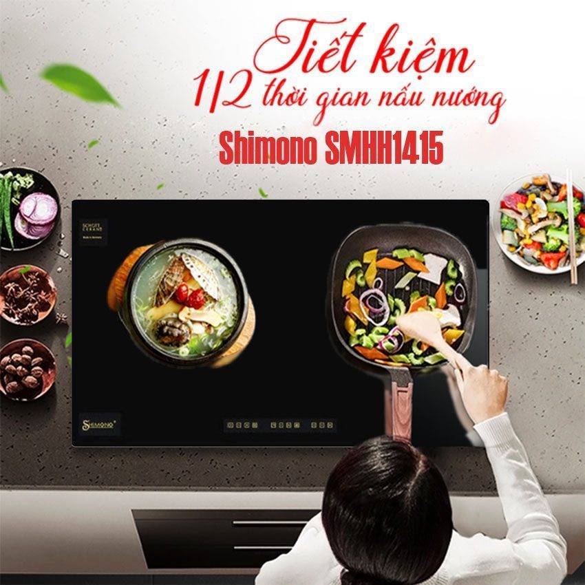 Bếp đôi hồng ngoại điện từ Shimono SMHH1415 - Hàng chính hãng