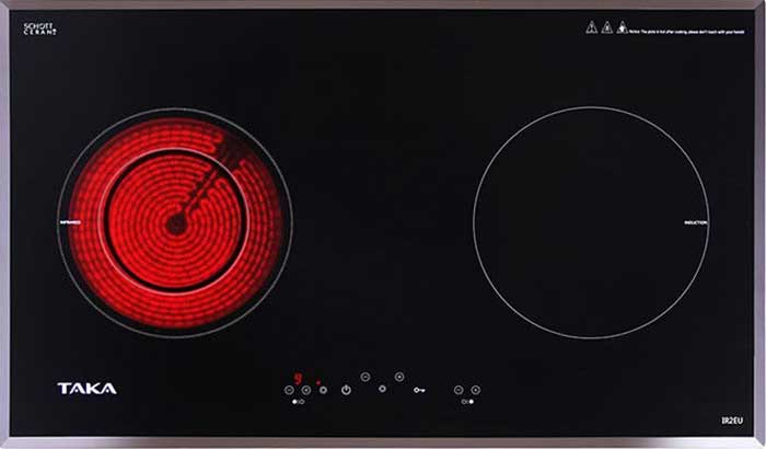 Bếp đôi hồng ngoại điện từ Taka IR2EU - Mặt kính Schott Ceran Đức - Hàng chính hãng
