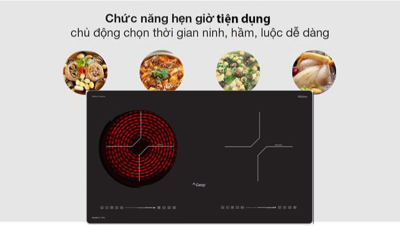 Bếp đôi hồng ngoại điện từ Canzy CZ-75T8 - Hàng chính hãng
