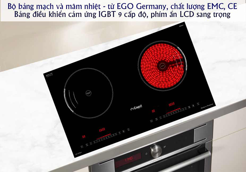Bếp đôi hồng ngoại điện từ Capri CR-678HI - Hàng chính hãng