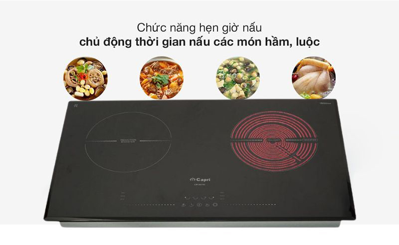 Bếp đôi hồng ngoại điện từ Capri CR-807HI  - Hàng chính hãng