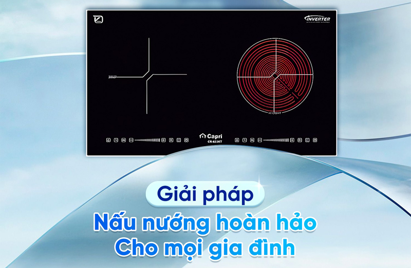 Bếp đôi hồng ngoại điện từ Capri CR-823KT - Hàng chính hãng