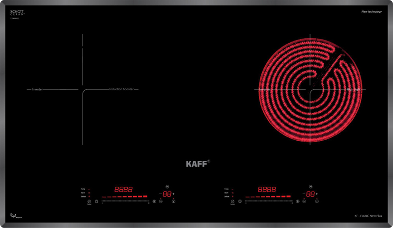Bếp đôi hồng ngoại điện từ Kaff KF-FL68IC NEW PLUS - Hàng chính hãng