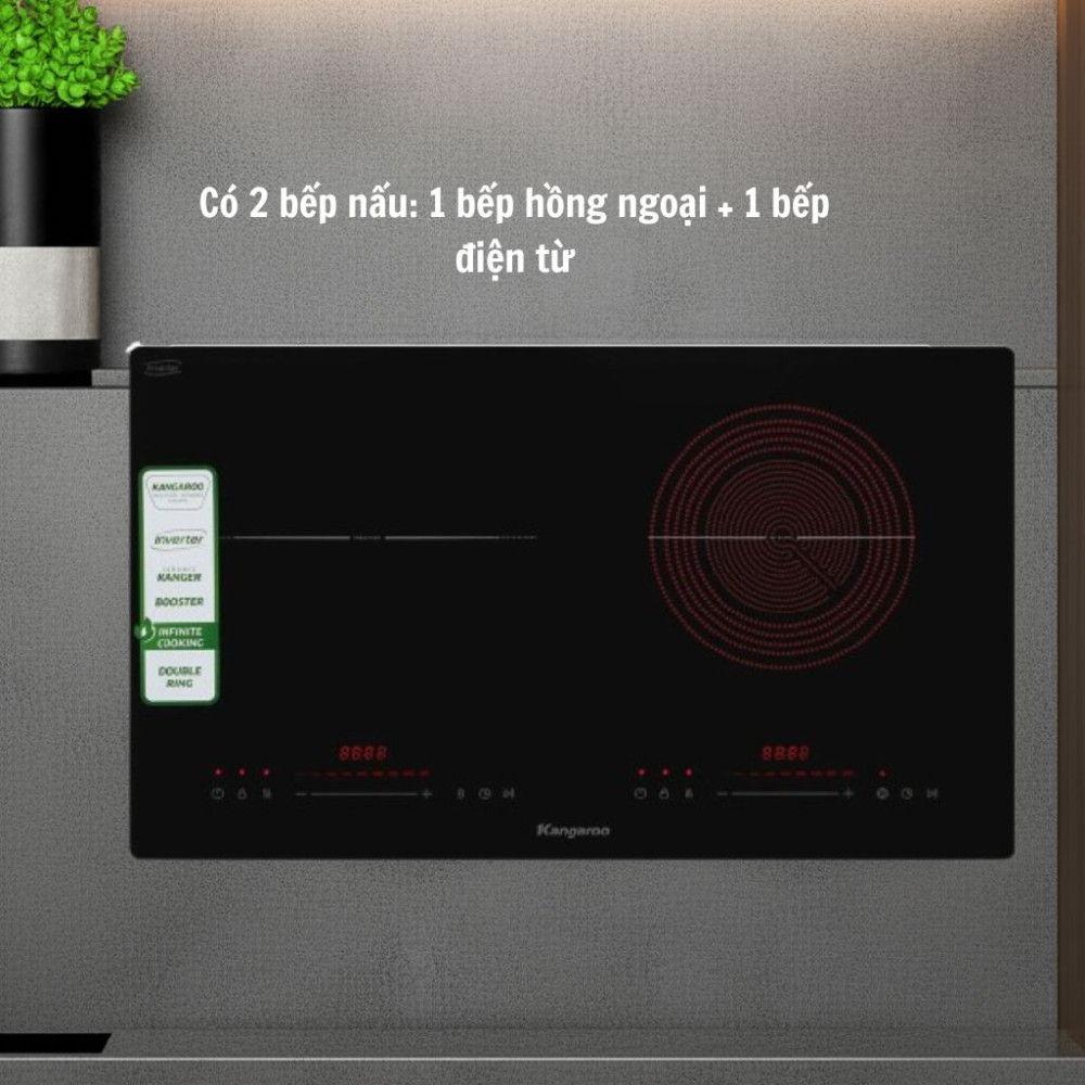 Bếp đôi hồng ngoại điện từ Kangaroo KGIF44D1C - Hàng chính hãng