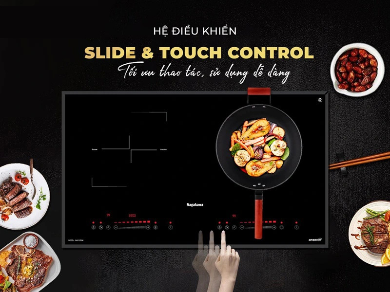 Bếp đôi hồng ngoại điện từ Nagakawa NAG1252M - Hàng chính hãng