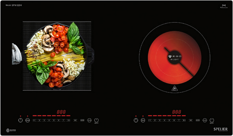 Bếp đôi hồng ngoại điện từ Spelier SPM-929H - Hàng chính hãng