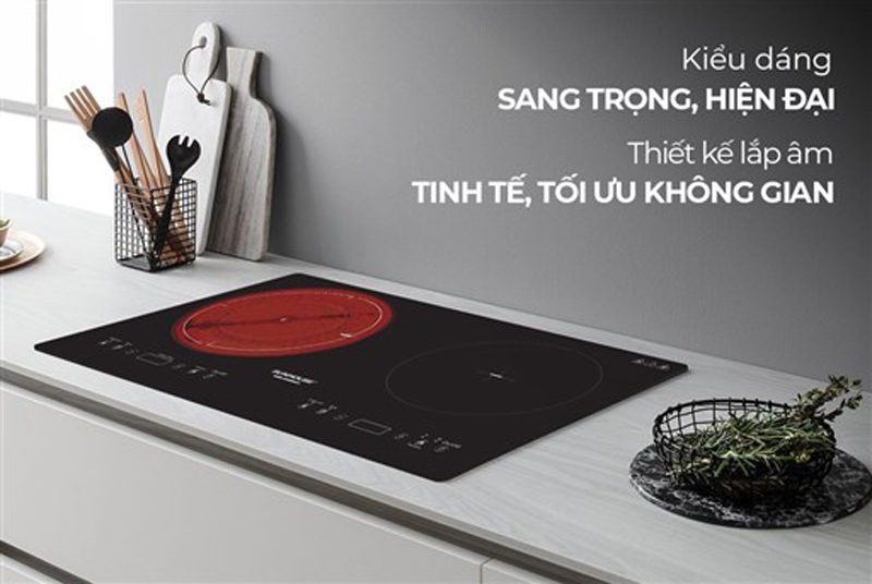Thiết kế lắp âm bàn bếp, sang trọng và tiết kiệm diện tích