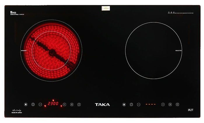 Bếp đôi hồng ngoại - điện từ Taka IR2T - Hàng chính hãng