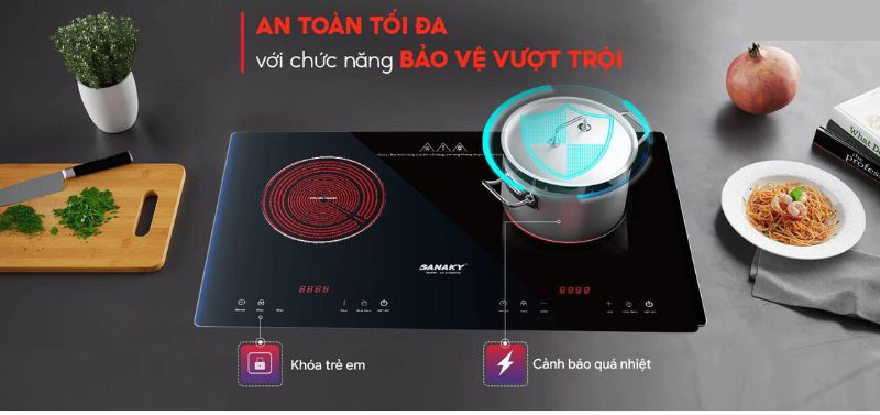 Bếp đôi hồng ngoại Sanaky VH-4100HGW - Hàng chính hãng