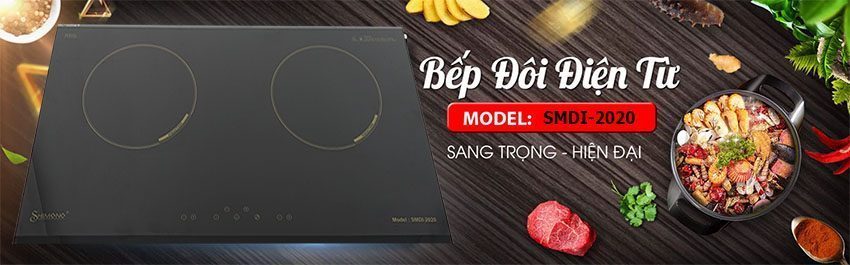Bếp điện từ đôi Shimono SMDI-2020 - Hàng chính hãng