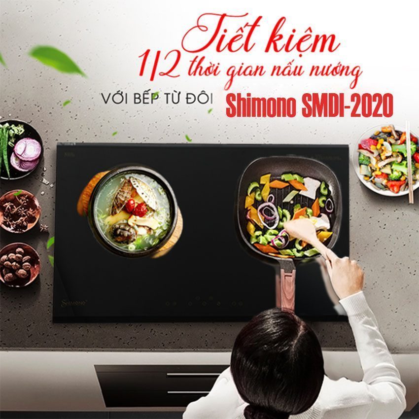 Bếp điện từ đôi Shimono SMDI-2020 - Hàng chính hãng