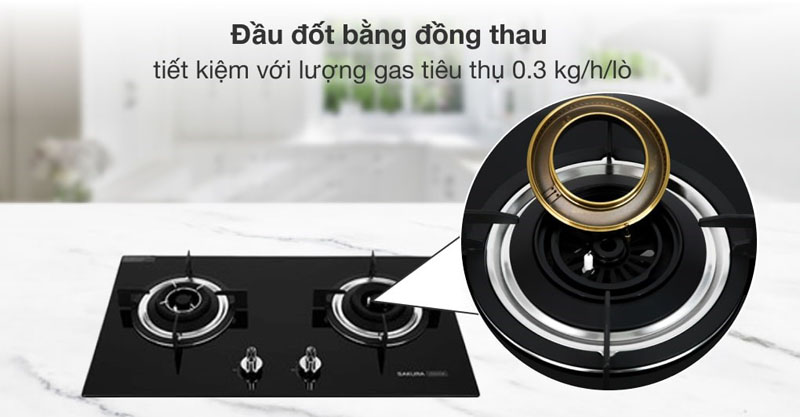 Bếp gas âm Sakura SG-2520GB - Hàng chính hãng
