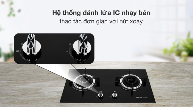 Bếp gas âm Sakura SG-2520GB - Hàng chính hãng