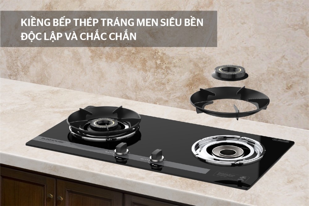 Bếp gas âm kính Sunhouse SHB61020-V - Hàng chính hãng