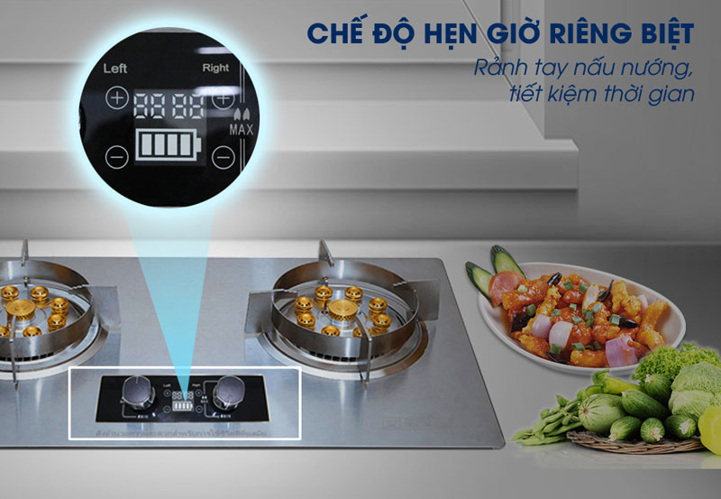 Tính năng hẹn giờ riêng biệt cho từng bếp nấu