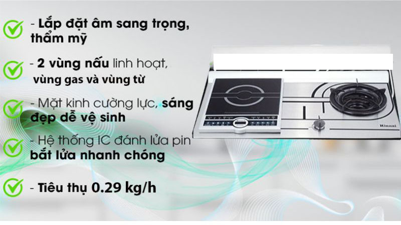 Đặc điểm nổi bật của bếp gas âm kết hợp từ Rinnai RVB-Combi(R)