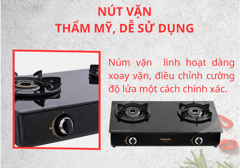 Bếp gas đôi Sakura SA-792LG - Hàng chính hãng