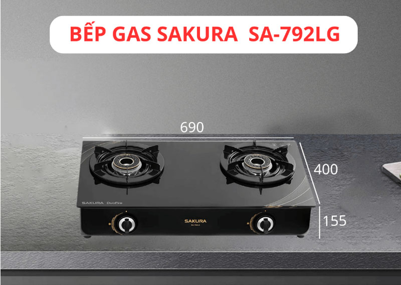 Bếp gas đôi Sakura SA-792LG - Hàng chính hãng