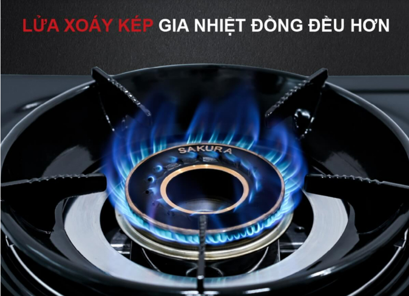 Bếp gas đôi Sakura SA-796LE - Hàng chính hãng