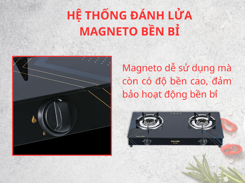 Bếp gas Sakura SA-515GA - Hàng chính hãng