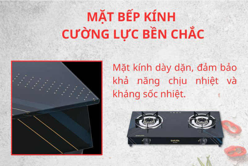 Bếp gas Sakura SA-515GA - Hàng chính hãng