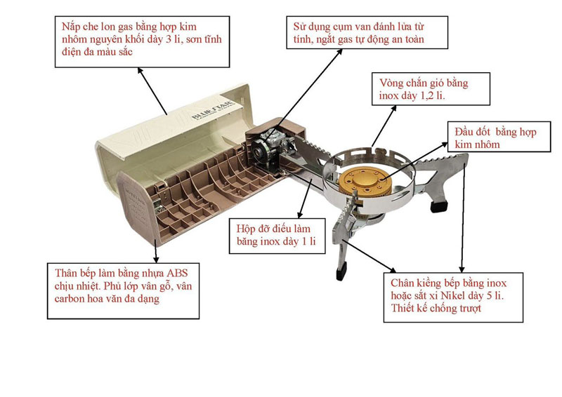Bếp ga du lịch gấp gọn Blue Star BS-199CA - Hàng chính hãng