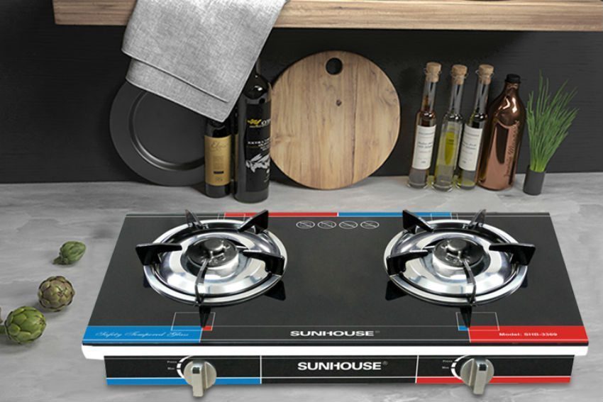 Bếp gas dương mặt kính Sunhouse 2 lò SHB3369S