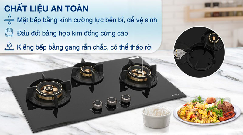 Bếp gas 3 vùng nấu Hafele HC-G783B 538.66.477 - Hàng chính hãng