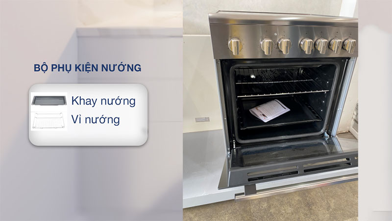 Bếp gas 4 vùng nấu kết hợp lò nướng Elba CXX-664-MLVN 60cm - Hàng chính hãng