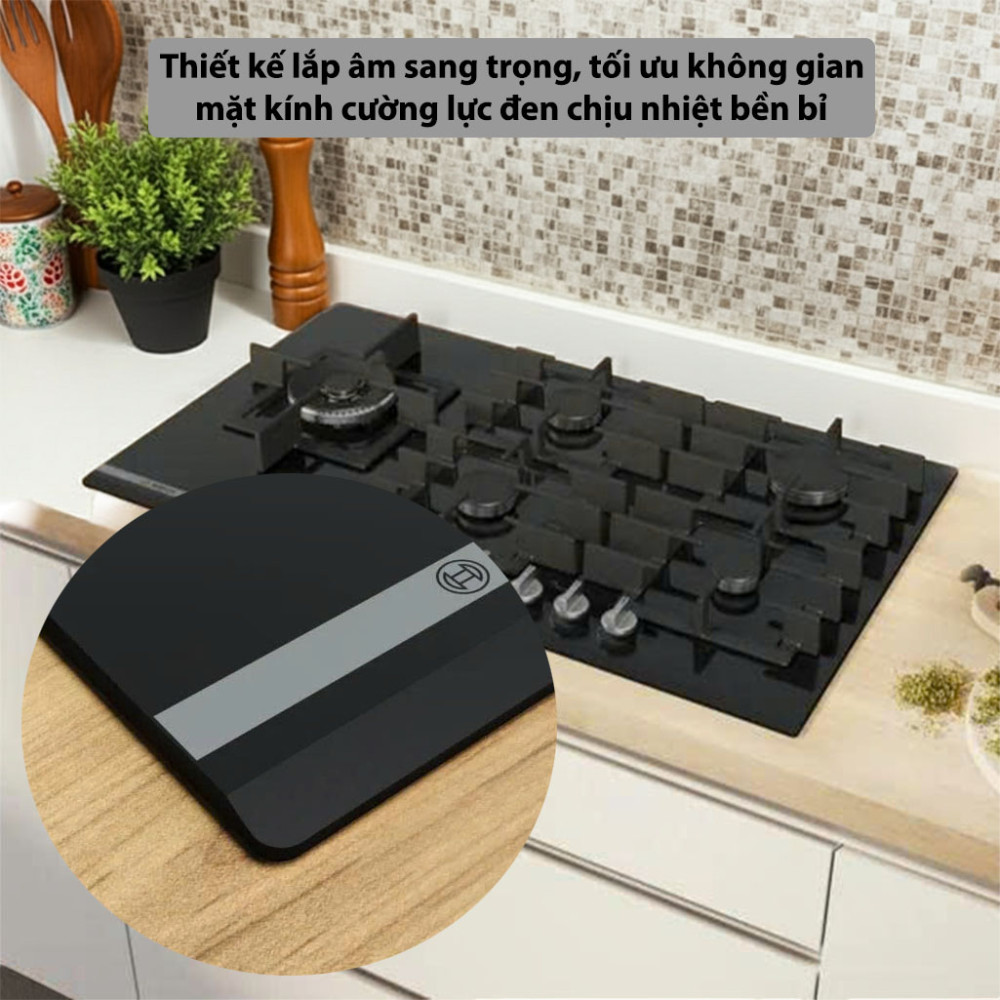 Bếp gas 5 vùng nấu Series 8 Bosch PRS9A6H40 thiết kế sang trọng, chất liệu bền bỉ