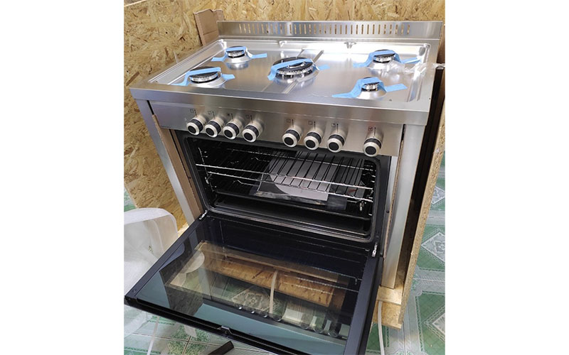 Bếp gas 5 vùng nấu kết hợp lò nướng Glem MQB612VI 90cm - Hàng chính hãng